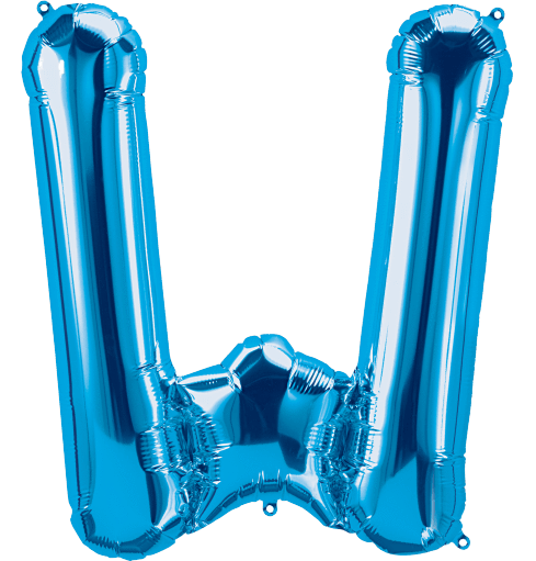 Northstar Mylar & Foil Blue Letter W 34" Balloon