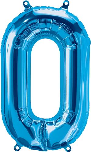 Northstar Mylar & Foil Blue Number 0 (Zero) 16" Balloon