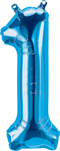 Northstar Mylar & Foil Blue Number 1 (One) 16" Balloon