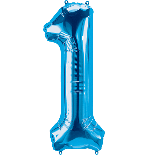Northstar Mylar & Foil Blue Number 1 (One) 34" Balloon