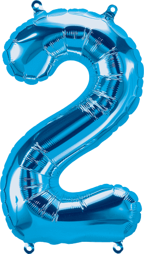 Northstar Mylar & Foil Blue Number 2 (Two) 16" Balloon