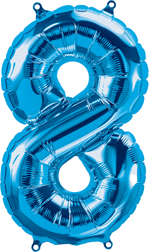 Northstar Mylar & Foil Blue Number 8 (Eight) 16" Balloon