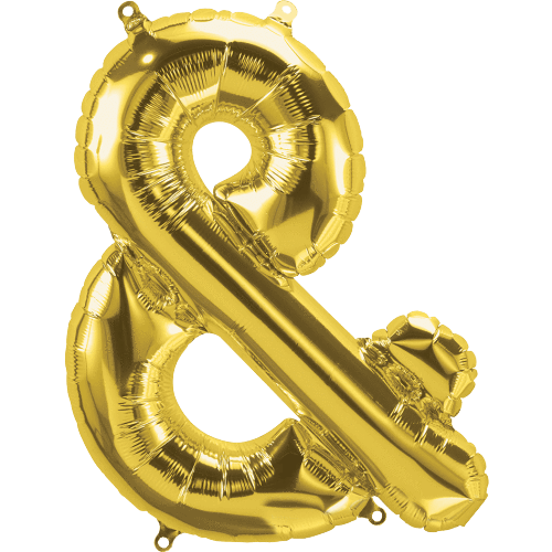Northstar Mylar & Foil Gold & (Ampersand) 16" Balloon