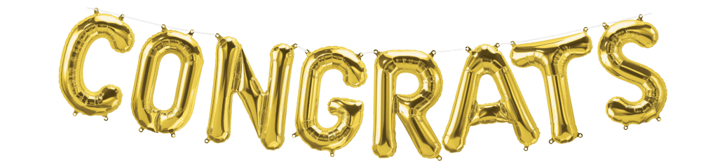 Northstar Mylar & Foil Gold CONGRATS 16" Balloon Banner Kit