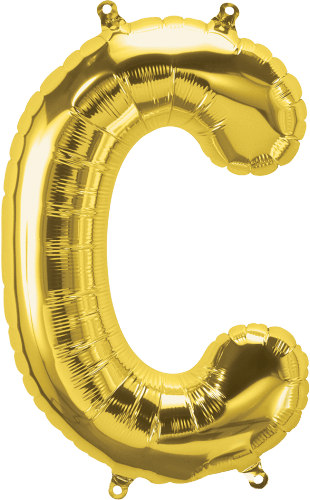 Northstar Mylar & Foil Gold Letter C 16" Balloon