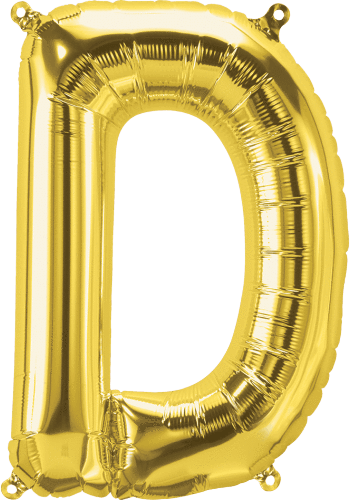 Northstar Mylar & Foil Gold Letter D 16" Balloon