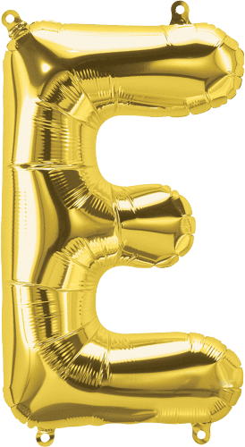 Northstar Mylar & Foil Gold Letter E 16" Balloon