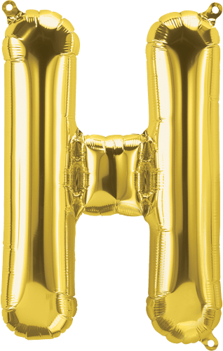 Northstar Mylar & Foil Gold Letter H 16" Balloon