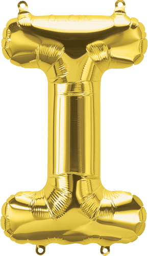 Northstar Mylar & Foil Gold Letter I 16" Balloon