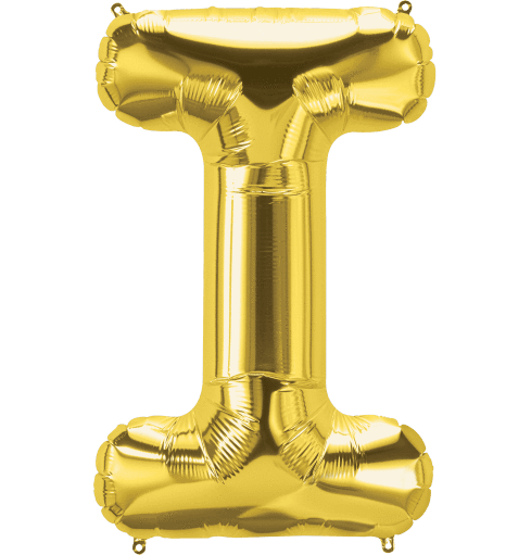 Northstar Mylar & Foil Gold Letter I 34" Balloon