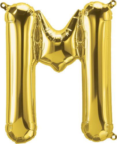 Northstar Mylar & Foil Gold Letter M 16" Balloon