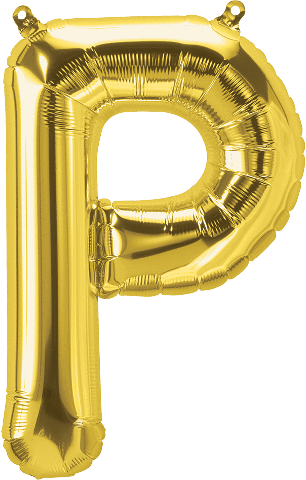 Northstar Mylar & Foil Gold Letter P 16" Balloon