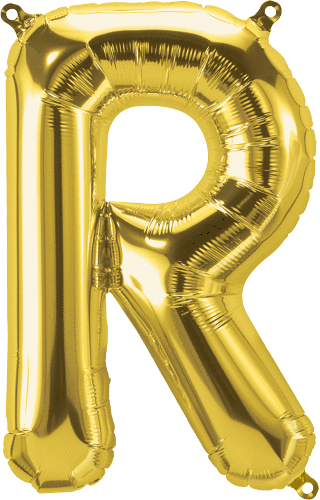 Northstar Mylar & Foil Gold Letter R 16" Balloon