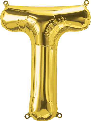 Northstar Mylar & Foil Gold Letter T 16" Balloon