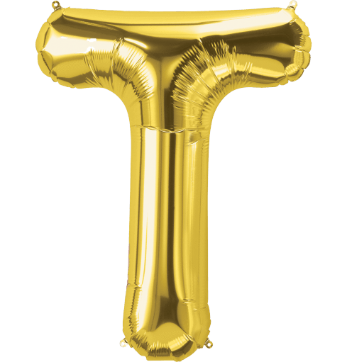Northstar Mylar & Foil Gold Letter T 34" Balloon