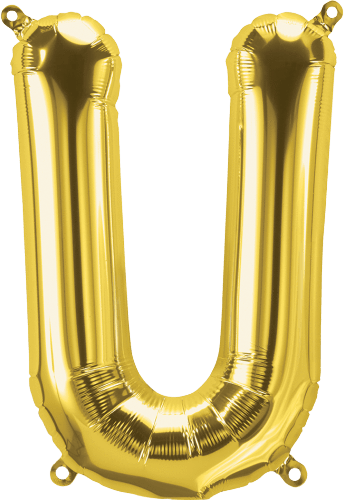 Gold Letter U 16" Balloon