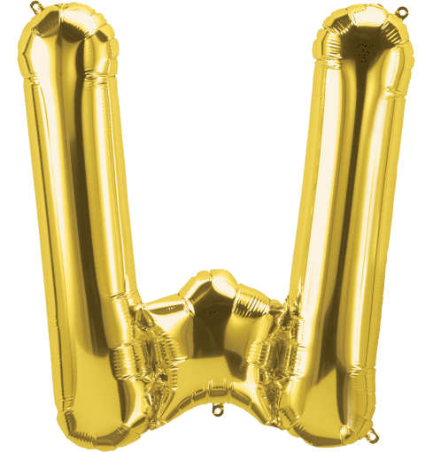 Northstar Mylar & Foil Gold Letter W 34" Balloon