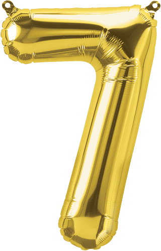 Northstar Mylar & Foil Gold Number 7 (Seven) 16" Balloon