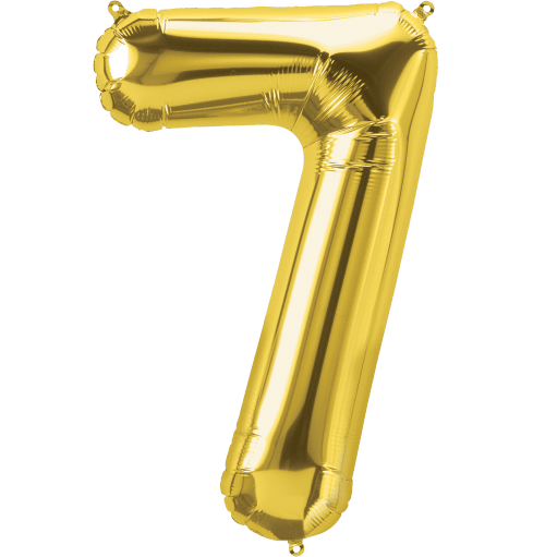 Northstar Mylar & Foil Gold Number 7 (Seven) 34" Balloon