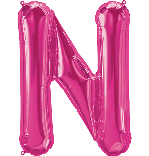 Northstar Mylar & Foil Magenta Letter N 34" Balloon