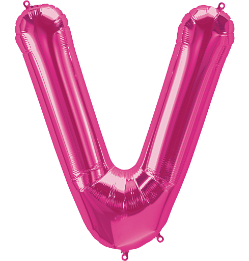 Northstar Mylar & Foil Magenta Letter V 34" Balloon