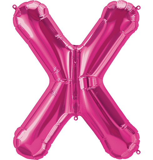 Northstar Mylar & Foil Magenta Letter X 34" Balloon