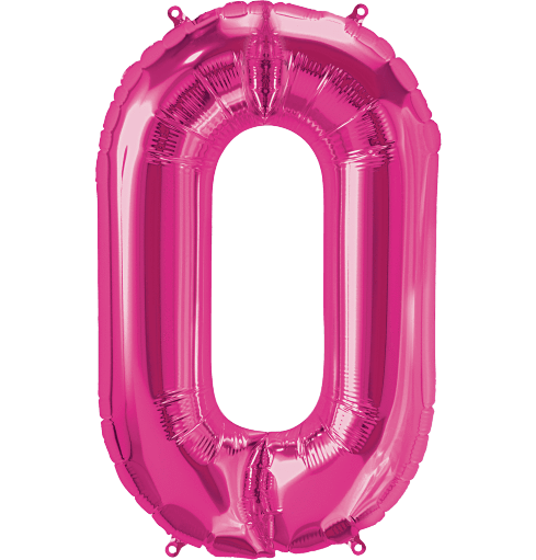 Northstar Mylar & Foil Magenta Number 0 (Zero) 34" Balloon