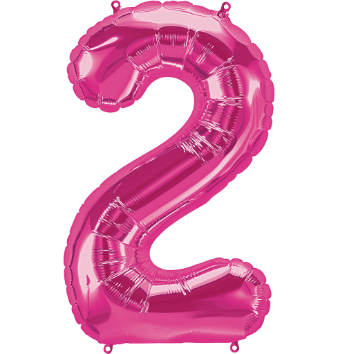 Northstar Mylar & Foil Magenta Number 2 (Two) 34" Balloon