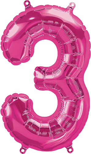 Northstar Mylar & Foil Magenta Number 3 (Three) 16" Balloon