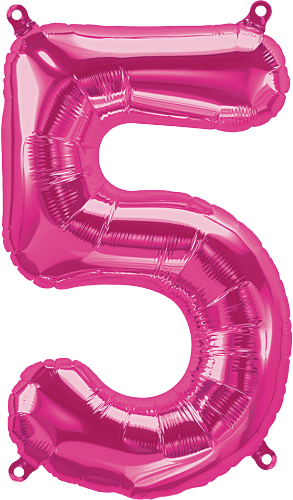Northstar Mylar & Foil Magenta Number 5 (Five) 16" Balloon