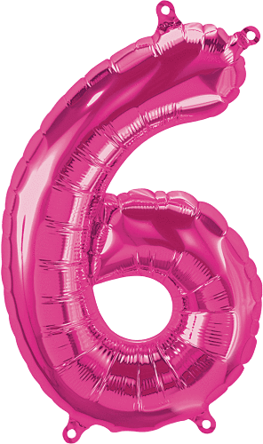 Northstar Mylar & Foil Magenta Number 6 (Six) 16" Balloon