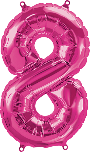 Northstar Mylar & Foil Magenta Number 8 (Eight) 16" Balloon