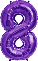 Northstar Mylar & Foil Purple / 8 Purple Giant 34" Balloon Letters and Numbers