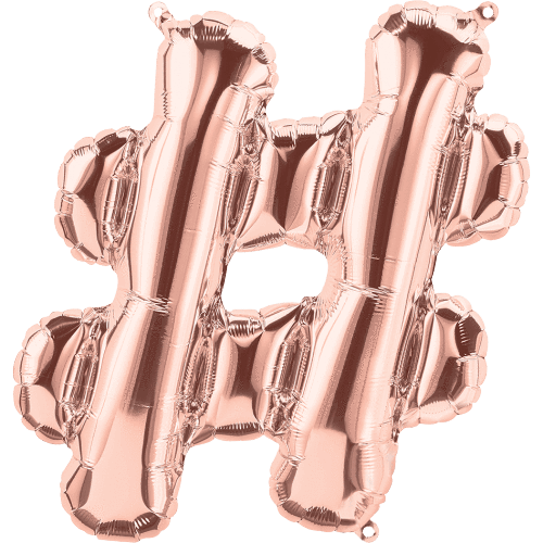 Northstar Mylar & Foil Rose Gold Hashtag (Pound Sign #) 16" Balloon