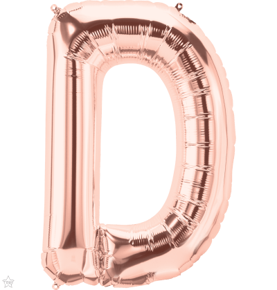 Northstar Mylar & Foil Rose Gold Letter D 34" Balloon