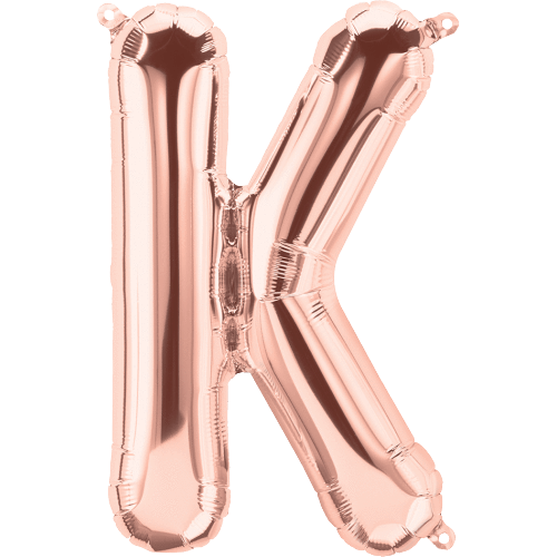Northstar Mylar & Foil Rose Gold Letter K 16" Balloon