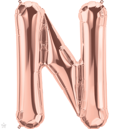 Northstar Mylar & Foil Rose Gold Letter N 34" Balloon