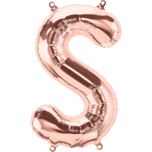 Northstar Mylar & Foil Rose Gold Letter S 16" Balloon