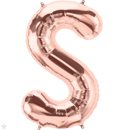 Northstar Mylar & Foil Rose Gold Letter S 34" Balloon