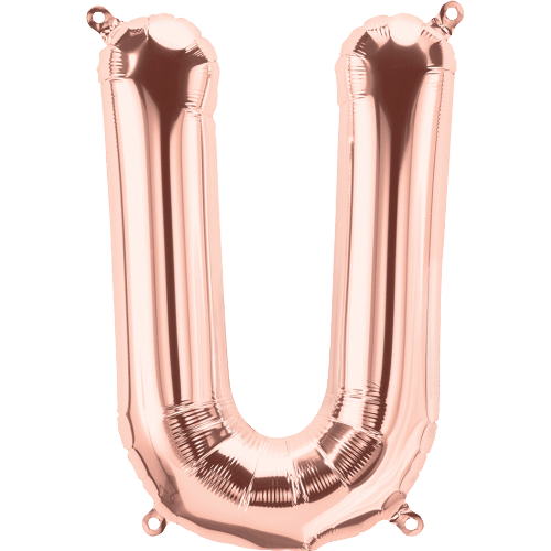 Northstar Mylar & Foil Rose Gold Letter U 16" Balloon