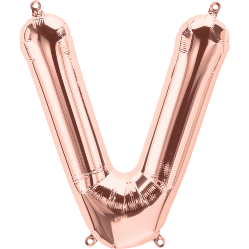 Northstar Mylar & Foil Rose Gold Letter V 16" Balloon