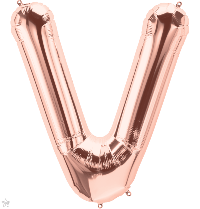 Northstar Mylar & Foil Rose Gold Letter V 34" Balloon