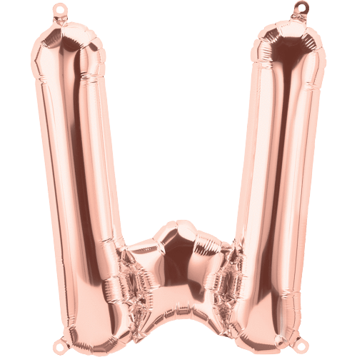 Northstar Mylar & Foil Rose Gold Letter W 16" Balloon