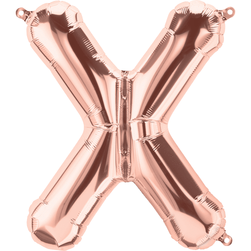 Northstar Mylar & Foil Rose Gold Letter X 16" Balloon