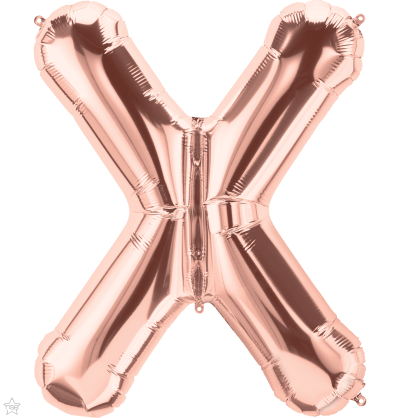 Northstar Mylar & Foil Rose Gold Letter X 34" Balloon