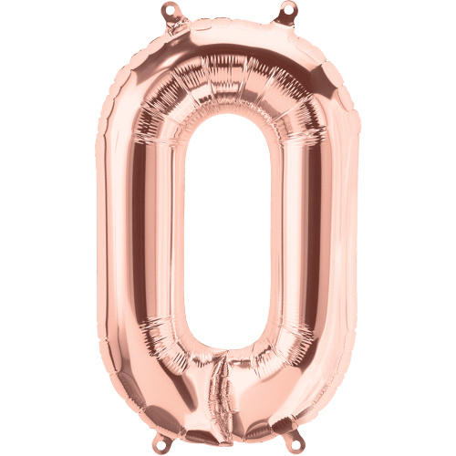 Northstar Mylar & Foil Rose Gold Number 0 (Zero) 16" Balloon
