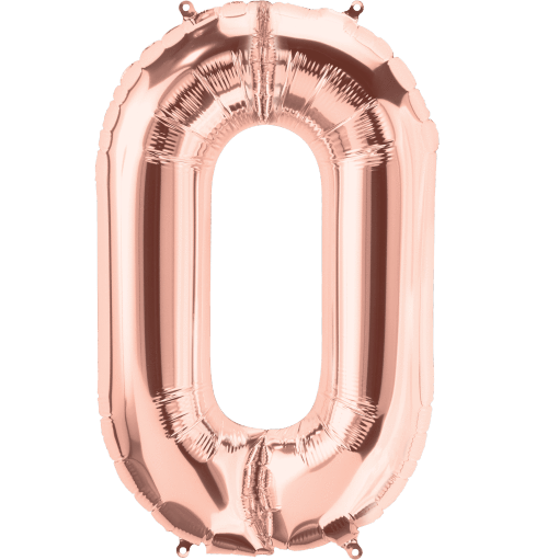 Northstar Mylar & Foil Rose Gold Number 0 (Zero) 34" Balloon