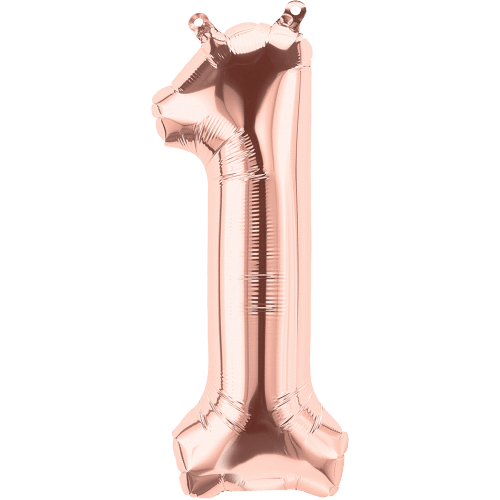 Rose Gold Number 1 (One) 16" Balloon