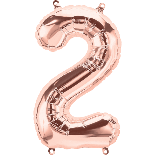 Northstar Mylar & Foil Rose Gold Number 2 (Two) 16" Balloon