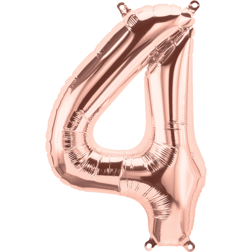 Northstar Mylar & Foil Rose Gold Number 4 (Four) 16" Balloon